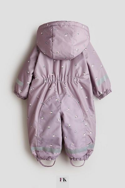 Комбінезон зимовий дитячий H&M бузковий у квіти 86 см (1232170020-86) 1232170020-86 фото