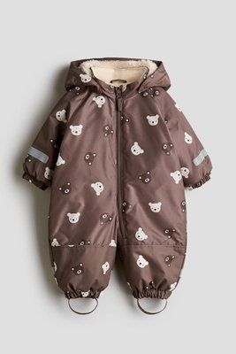 Дитячий зимовий комбінезон H&M коричневий з ведмедиками 86см (1232170022-86) 1232170022-86 фото