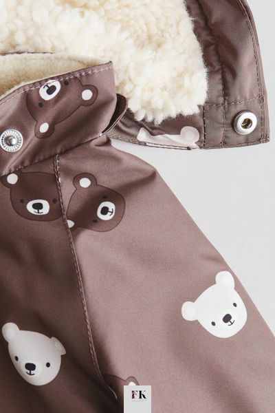 Дитячий зимовий комбінезон H&M коричневий з ведмедиками 86см (1232170022-86) 1232170022-86 фото